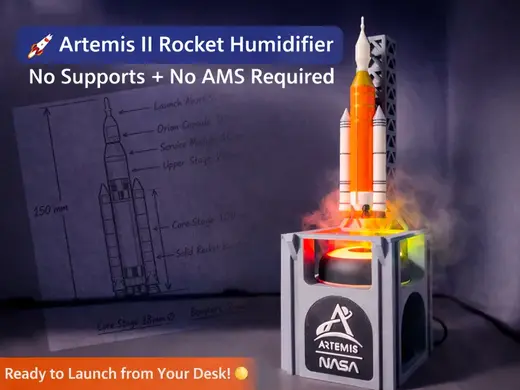 Artemis II Rocket Humidifier –LED Launch Pad Model