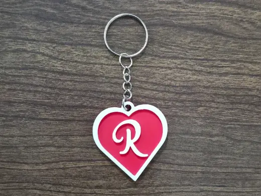 Custom Heart Initial Keychain Gift for Her