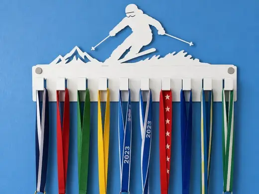 Skier Medal Hanger | Ski Racing Medal Display