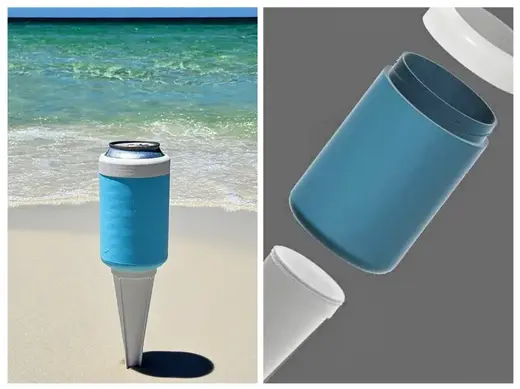 Yeti Inspired Can Cooler w/ Removable Beach Stake