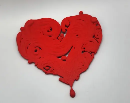 Paint Swirl Heart - No Supports