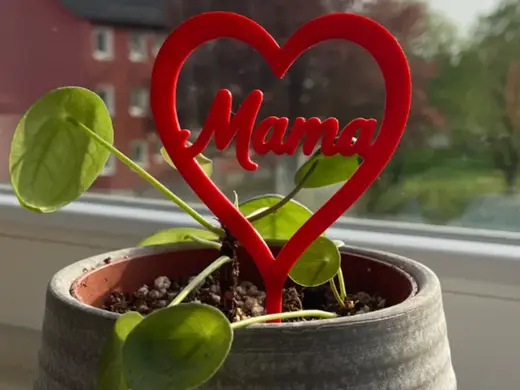 Heart “Mama” Plant Stake – Plant & Cake Decoration