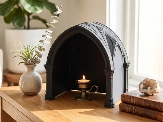 Gothic Pointed Arch Shrine Niche Art