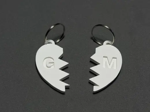 San Valentino Broken Heart Keychain con Lettere