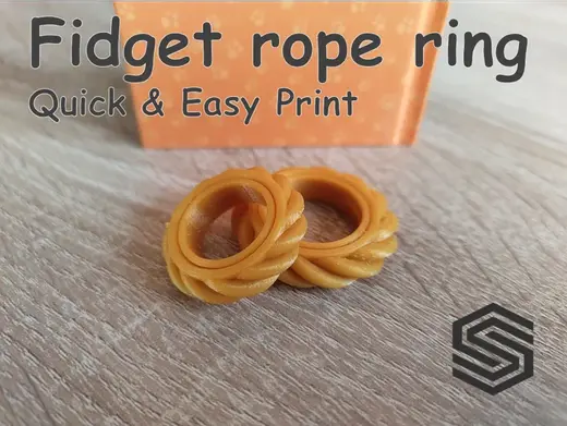 Rope Fidget Ring - Print In Place (multiple sizes)
