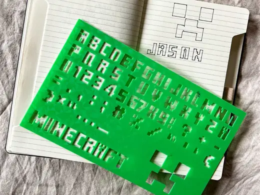 Minecraft Font Alphabet and Numbers Stencil