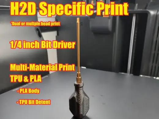 Multi-Material Print - 1/4 Inch Stubby Bit driver