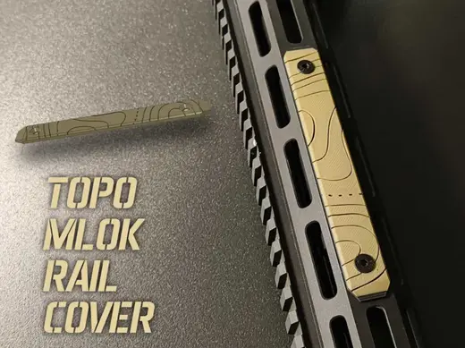 Mlok compatible hanguard rail cover - topo pattern