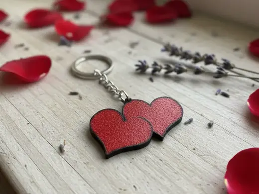 Interlocking Hearts Keychain