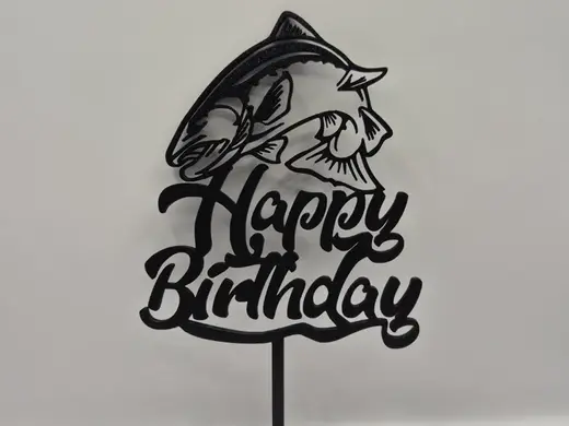 Fishing Themed Birthday Cake Topper