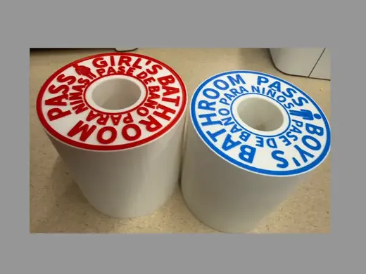 Toilet Paper Shaped Bathroom Passes