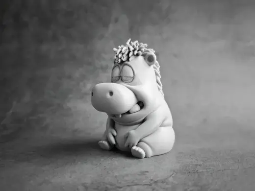 Poor little hippo, desk toy, decoration, ornament