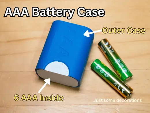 Compact AAA battery Case (6 x AAA battery)