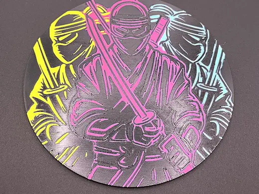 Neon Ninjas Disc Hueforge