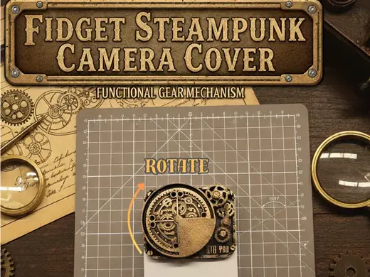 Fidget Steampunk Camera Cover – Functional Gears