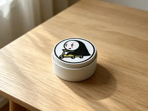 无脸男骑滑板车按压玩具-多色一盘打印-咔哒点击器可活动解压玩具