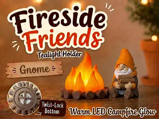 Fireside Friends Tealight Holder Gnome