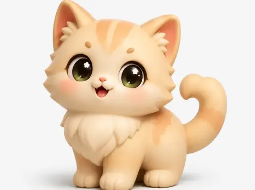 Sweet Cat with Heart Tail
