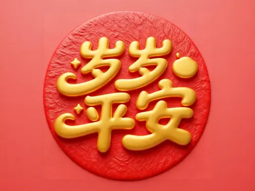 新年岁岁平安圆牌冰箱贴吊坠(增加负零件),尺寸D60mmxH3mm