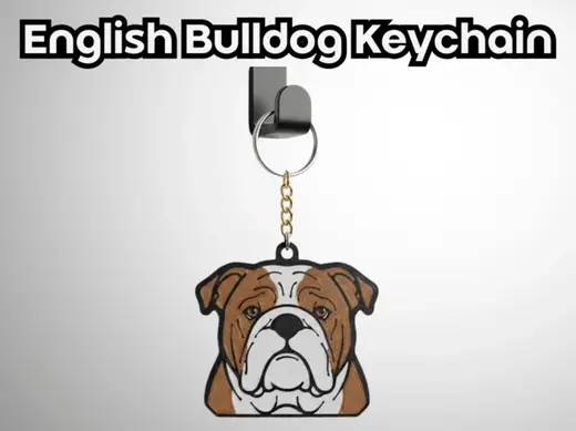 English Bulldog Keychain