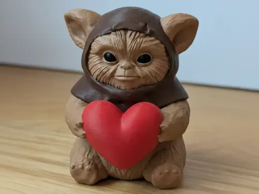 Valentines Day Ewok: Chibi Ewok with a Heart