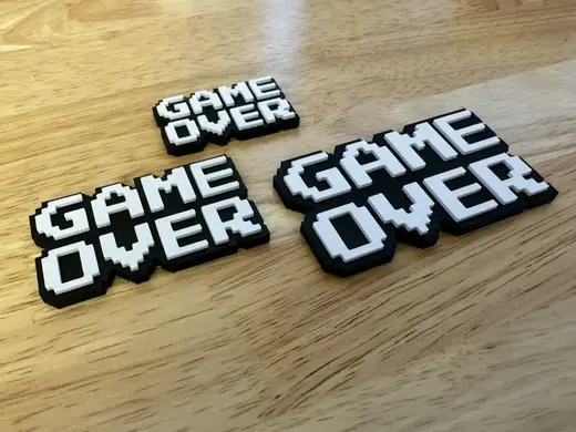 8-Bit Game Over - Fridge Magnet ("HS" Multi-color)