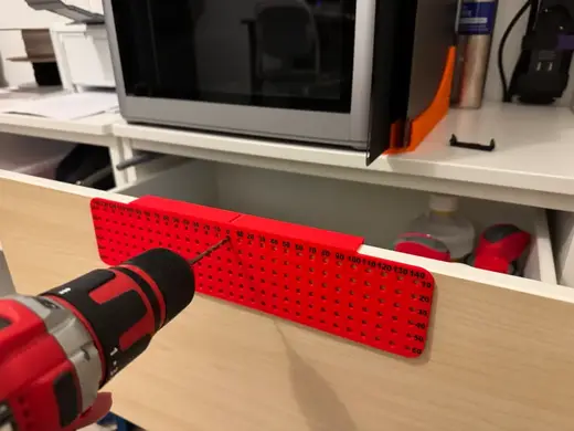 Drill guide template for drawer / door handle knob