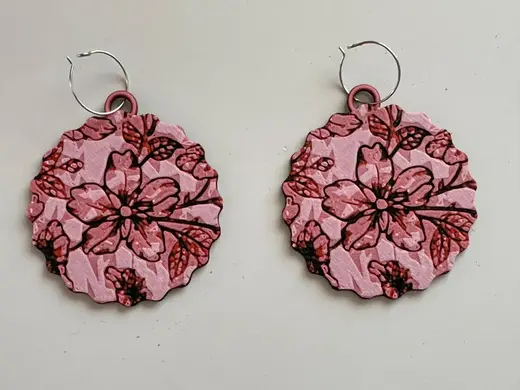 Hueforge Round Flower Earring