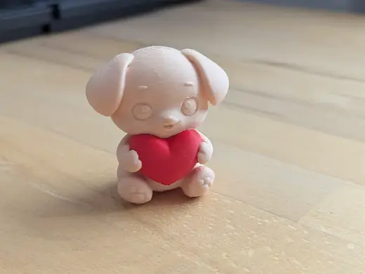 Süßer Welpe mit Herz für Valentinstag Geschenk
