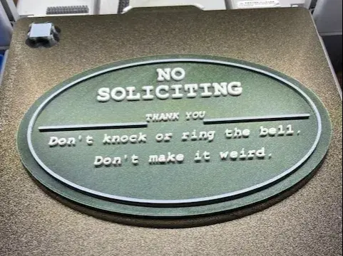 Porch Sign, No Soliciting