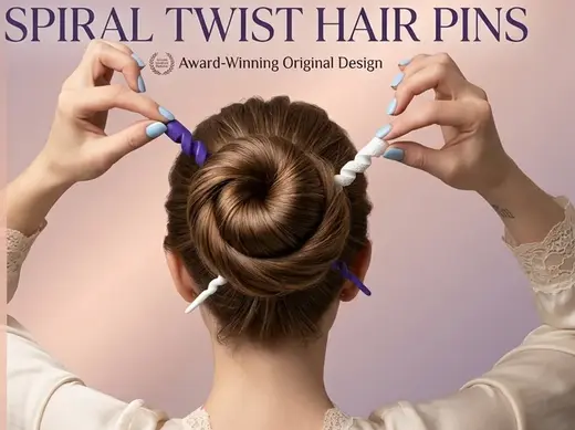 Spiral twist hair pins