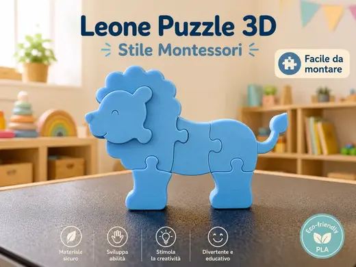 LEONE Puzzle 3D – Stile Montessori per Bambini