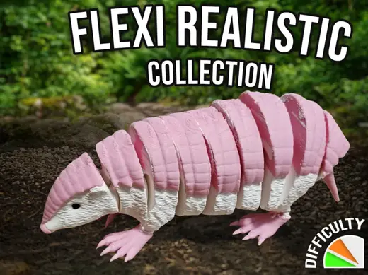 Realistic Flexi Pink Fairy Armadillo
