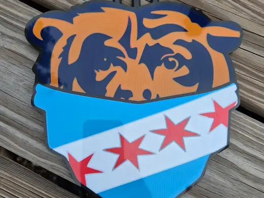 Chicago Bear Flag Medallion