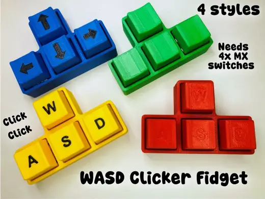 WASD Clicker Fidget Toy (Needs 4x MX switches)