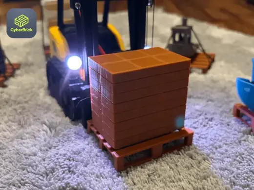 CyberBrick Forklift Pallet with Filament Boxes