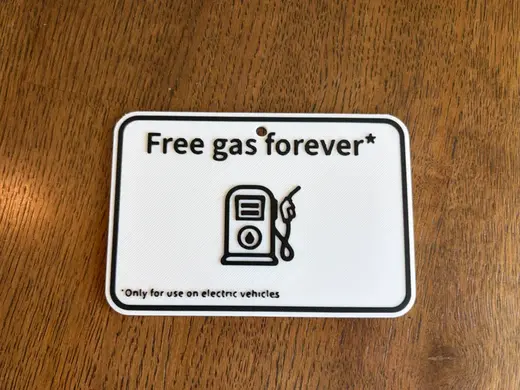 Free gas joke for EV owners
