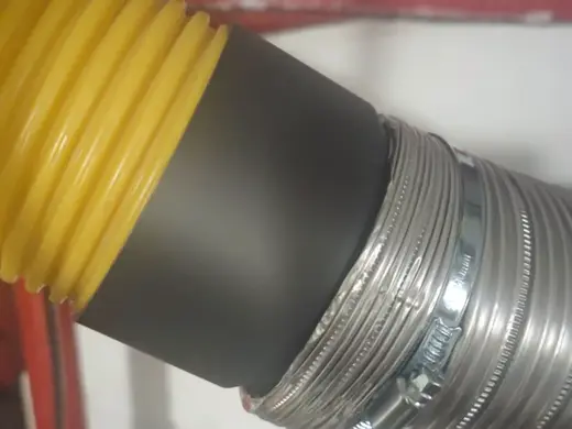 Vent pipe 100 to yellow drainage pipe 100