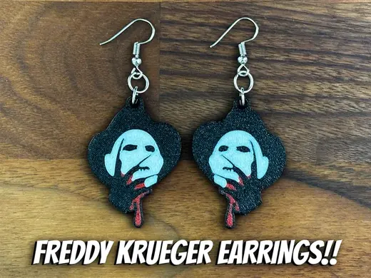 Multicolor Freddy Krueger Halloween Earrings!