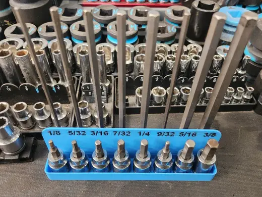 3/8 SAE Hex Socket Tray - with and without label