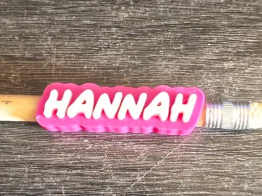 Hannah Custom Pencil Nameplate Heart