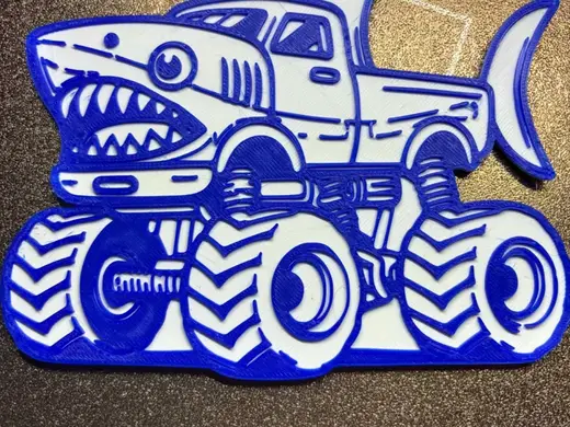 shark truck coloring print