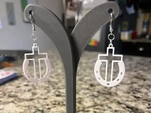 Horseshoe Cross Earrings