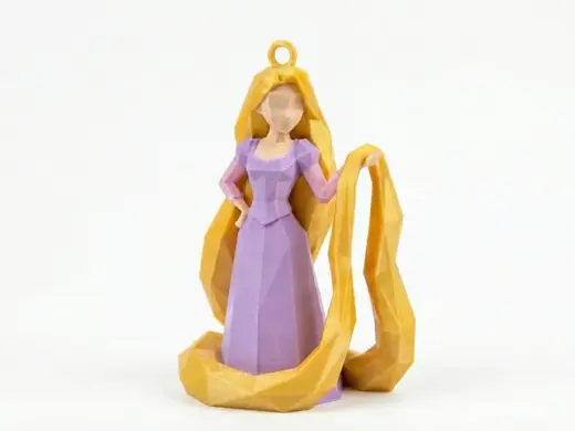 Low Poly Rapunzel Ornament (Hexagonal Style)
