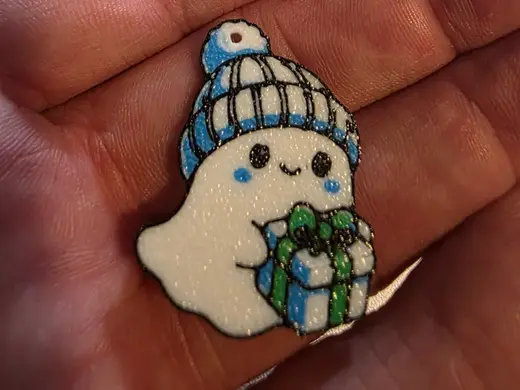 christmas ghost keychain/earrings