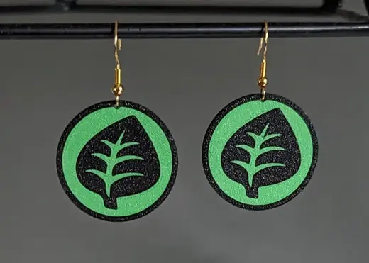 Pokemon Trading Card Game - Grass Energy Earrings