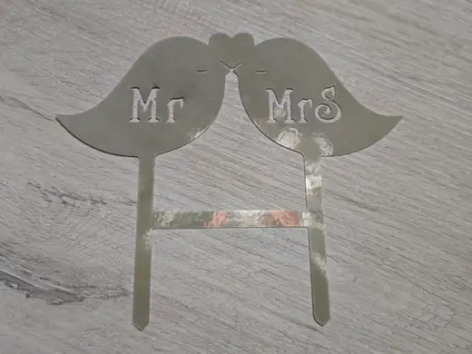 Topper cake Mr & Mrs bird