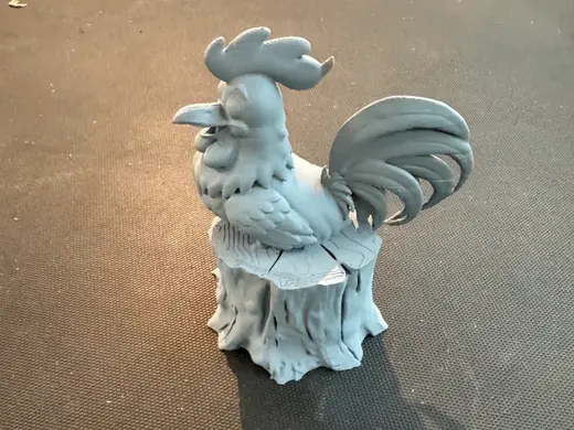 Cartoon Rooster On A Stump