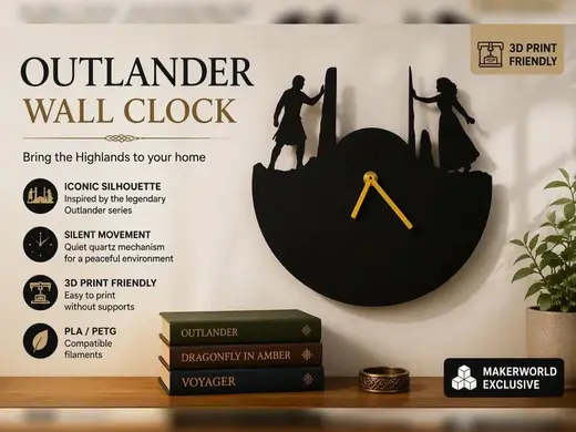 Outlander Wall Clock (A1 Mini compatible)