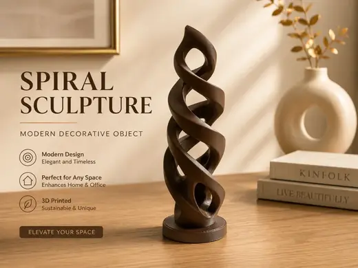 Spiral Sculpture – Moderne 3D-Druck Deko-Skulptur